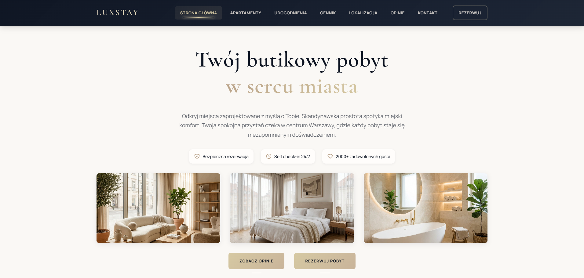 LuxStay - strona hotelowa