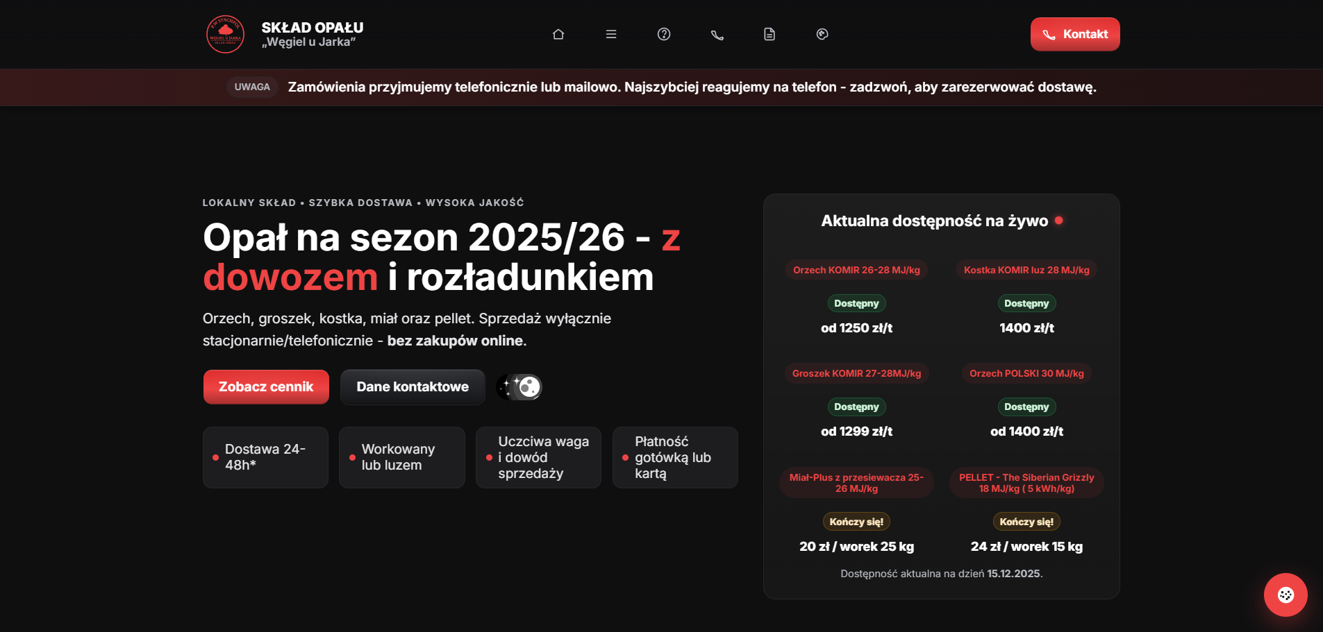 Skład Opału - Węgiel u Jarka